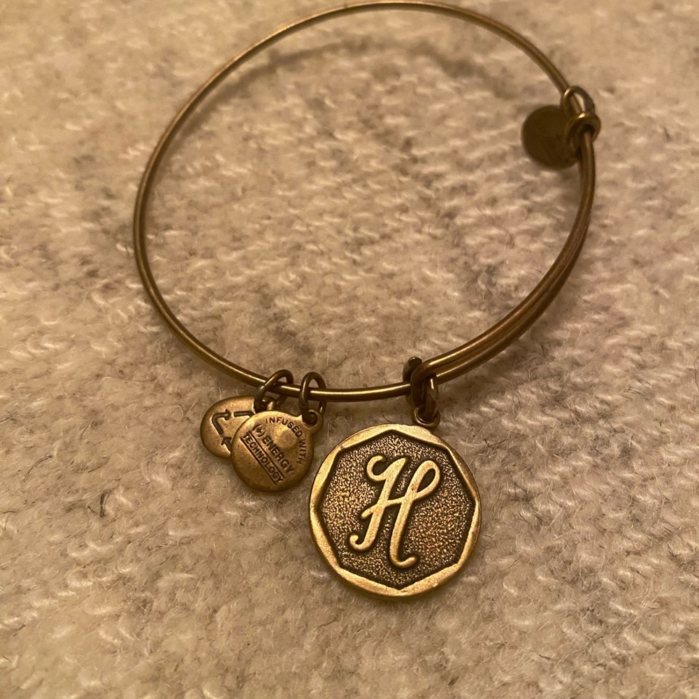 Alex and Ani Gold Initial 'H' Charm Bracelet